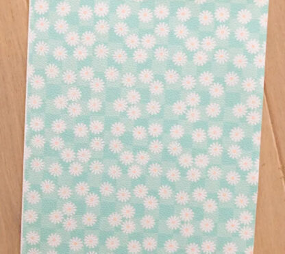 Leather Fabric By The Yard GREEN ON VERY LIGHT GREEN SKU-LL53 - Image 2