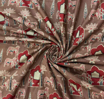 Brown Classic monogram canvas patterned cotton fabric SKU-LC01