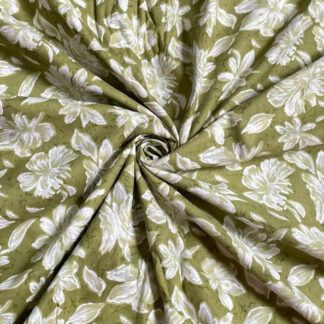 Poplin Fabric with leaf pattern | %100 cotton fabric SKU-LC11