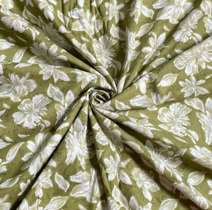 Poplin Fabric with leaf pattern | %100 cotton fabric SKU-LC11