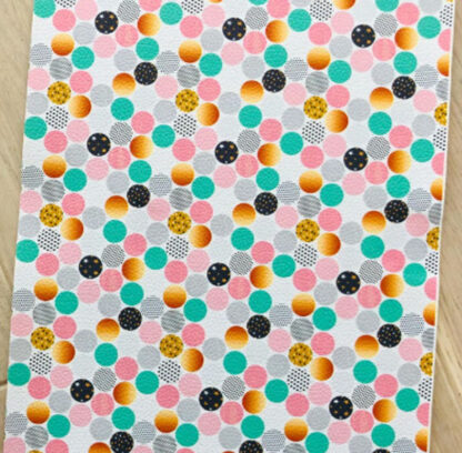 Black Vinyl fabric with mini gold Patterns SKU-LL24 - Image 2
