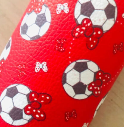 Red Leather Fabric With Big Patterns SKU-LL62