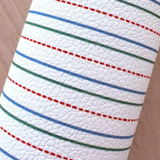 White leather fabric made with warm print with patterns SKU-LL01