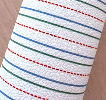 White leather fabric made with warm print with patterns SKU-LL01