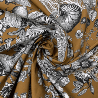 Classic Brown Cotton Fabric SKU-LC09