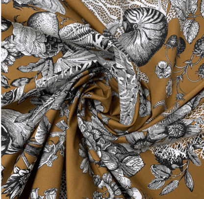 Classic Brown Cotton Fabric SKU-LC09