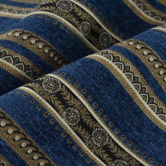 Navy Blue Fabric With Big Pattern SKU-GJ01