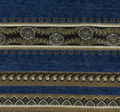 Navy Blue Fabric With Big Pattern SKU-GJ01 - Image 2