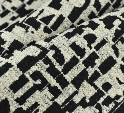 Gray Jacquard Fabric With Black Tiny Patterns SKU-DJ05