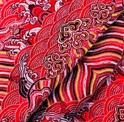 Red Jacquard Fabric By The yard SKU-DJ11