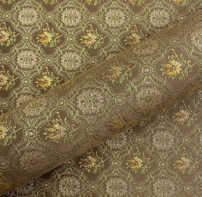 BrownJacquard Fabric with big patterns SKU-GJ07 - Image 2