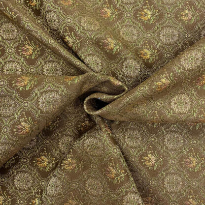 BrownJacquard Fabric with big patterns SKU-GJ07