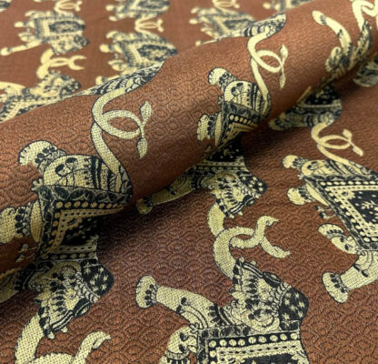 Big Patterned Fabric Brown SKU-GJ10