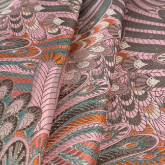 Pink Jacquard Fabric with little patterns for Sneaker Customizing, Shoes, Bags SKU-DJ15