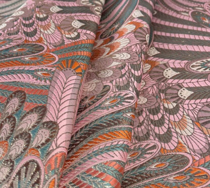 Pink Jacquard Fabric with little patterns for Sneaker Customizing, Shoes, Bags SKU-DJ15