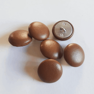 SKU-BTT11 Brown Leather Shank Buttons: Handmade Upholstery & Sewing Supplies