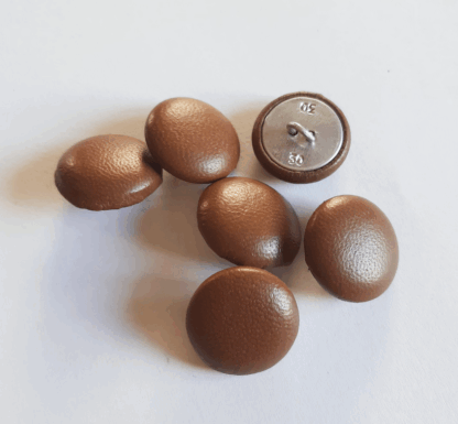 SKU-BTT11 Brown Leather Shank Buttons: Handmade Upholstery & Sewing Supplies