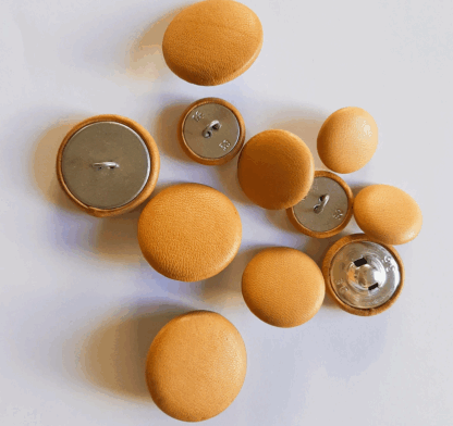 SKU-BTT07 Camel Brown Leather Shank Buttons: Upholstery Supplies