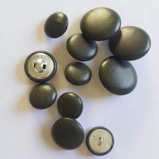 SKU-BTT05 Green Leather Shank Buttons: Handmade Upholstery & Sewing Supplies