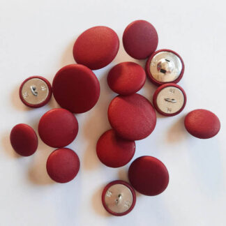 SKU-BTT10 Bordeaux Leather Shank Buttons: Handmade Dark Red Upholstery and Sewing Buttons